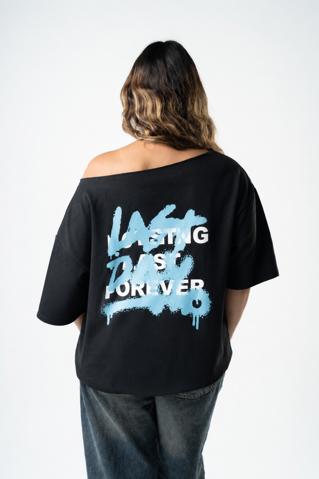 Off-Shoulder Relaxed Top Black- Last Day Edition