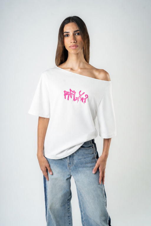 Off-Shoulder Relaxed Top White
