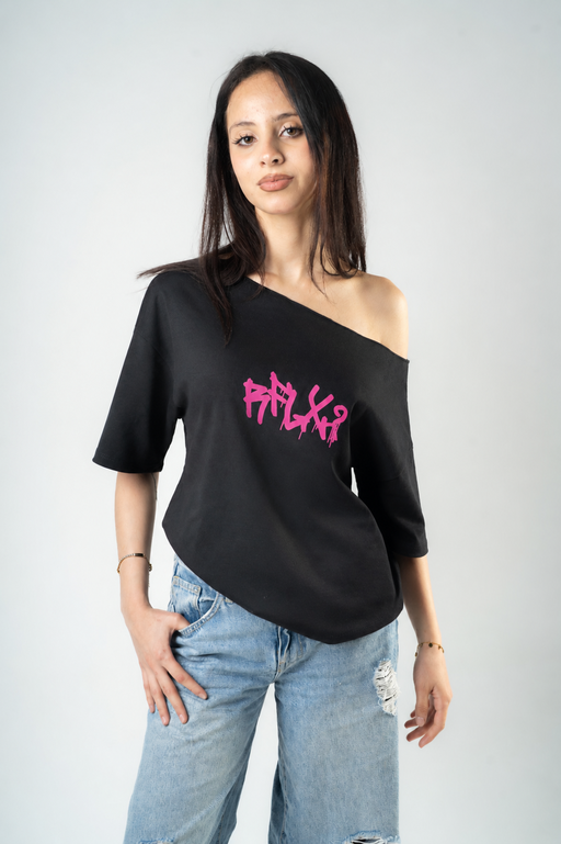 Off-Shoulder Relaxed Top Black