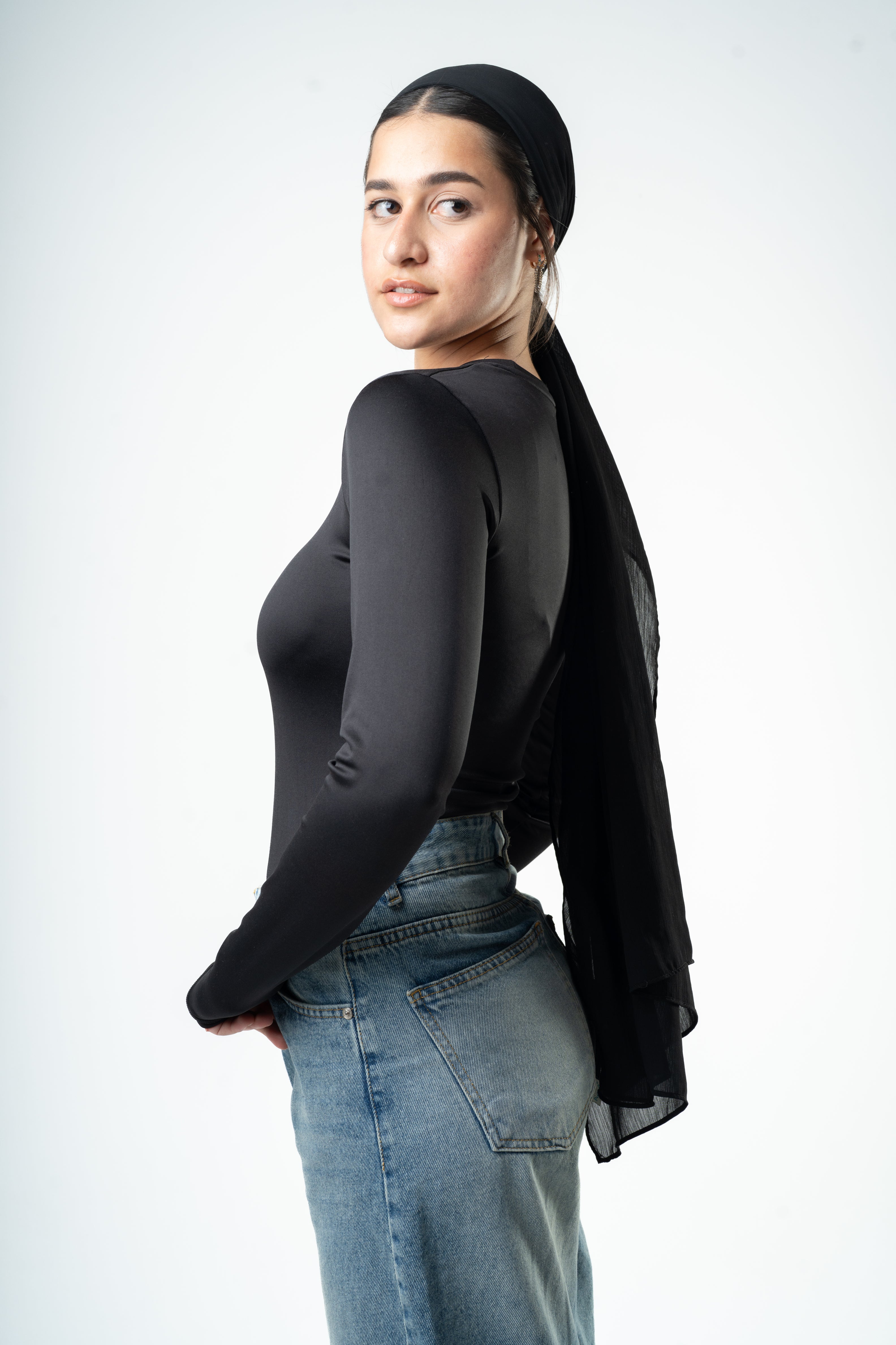 Black Essential Long Sleeve Top