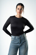 Black Essential Long Sleeve Top