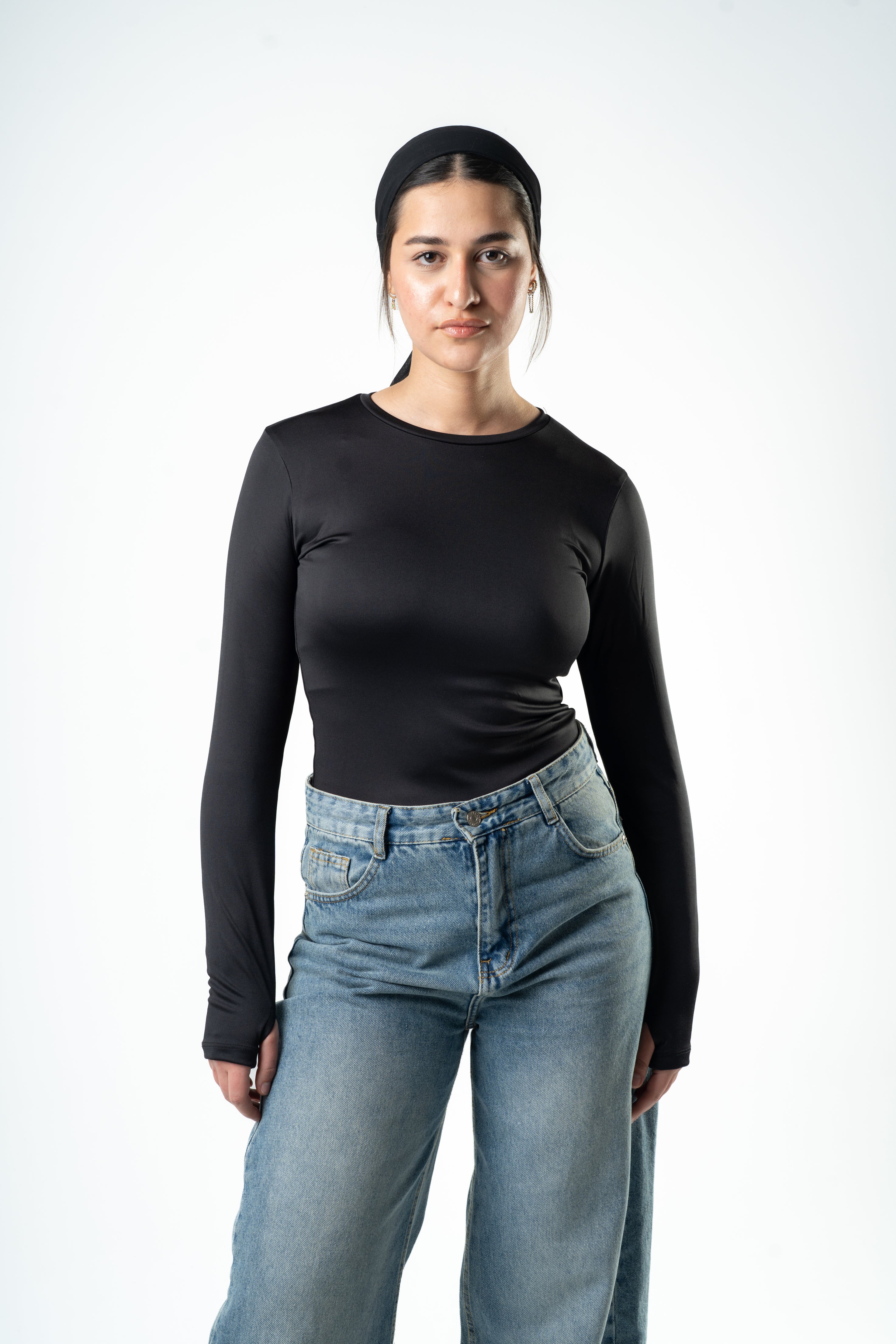 Black Essential Long Sleeve Top