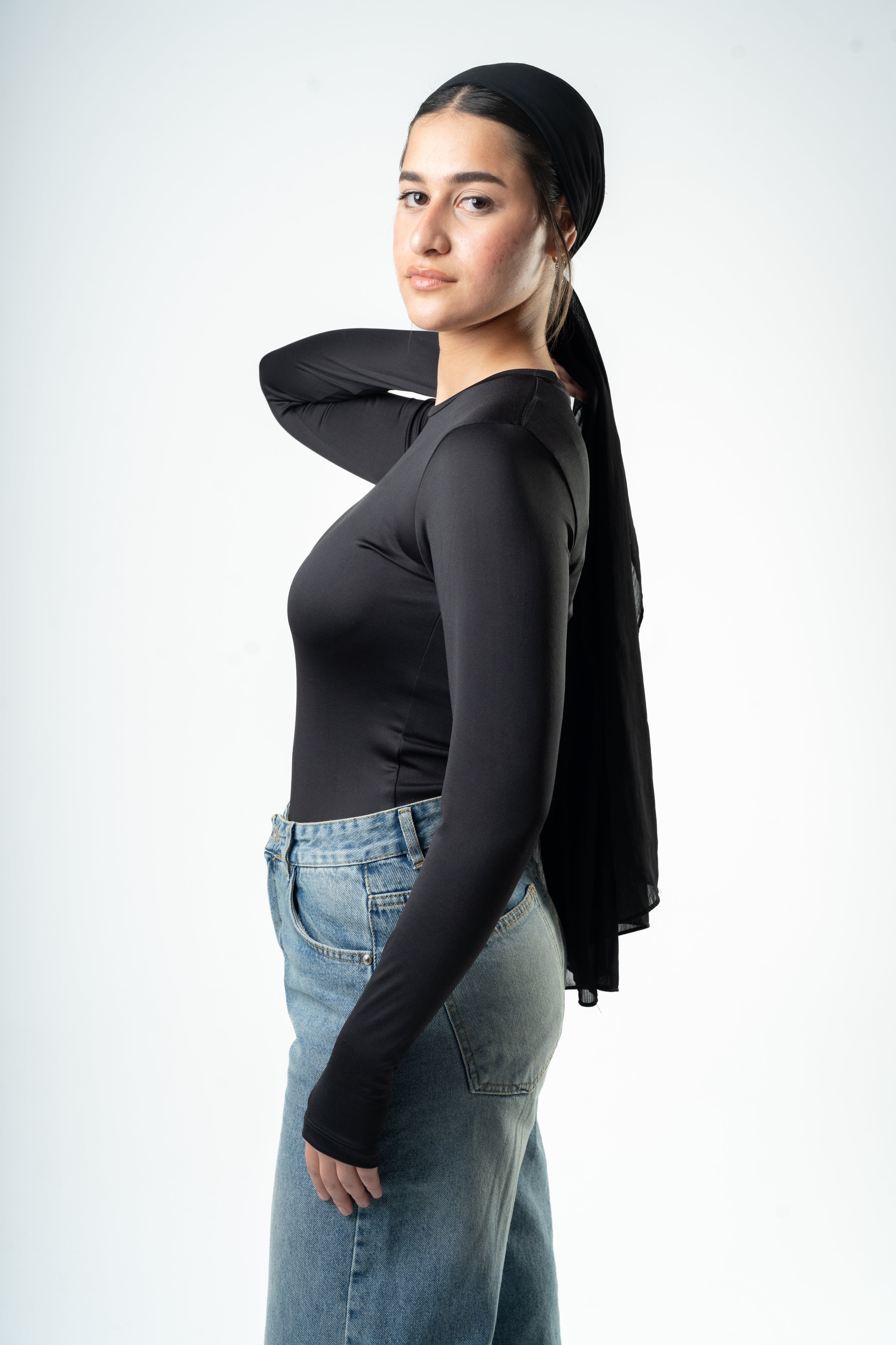 Black Essential Long Sleeve Top