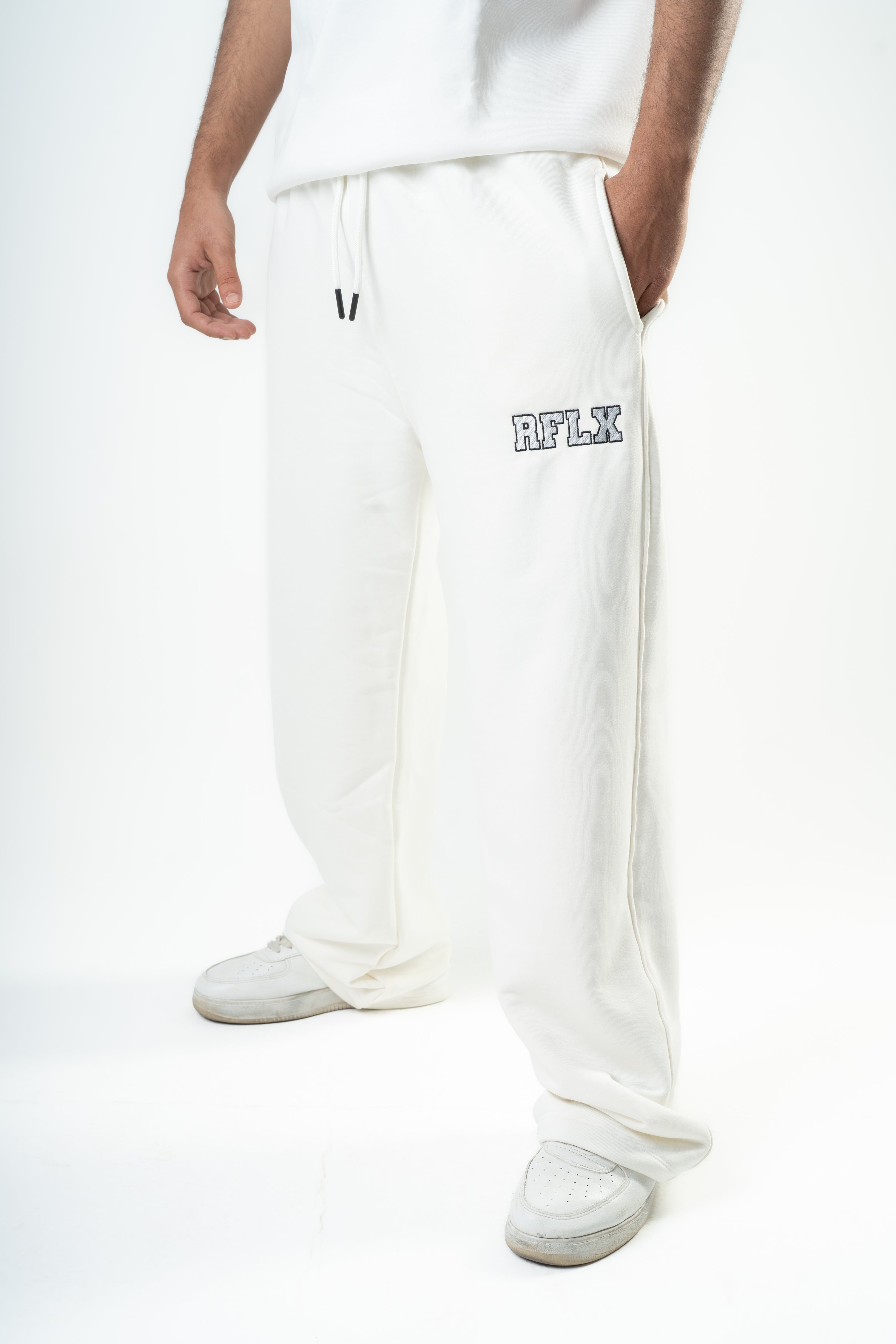 White RFLX Wide Leg Pants - Men