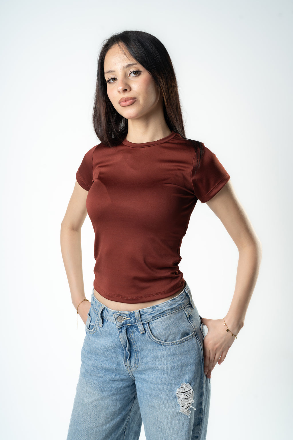 Reddish Brown Essential Fitted Tee