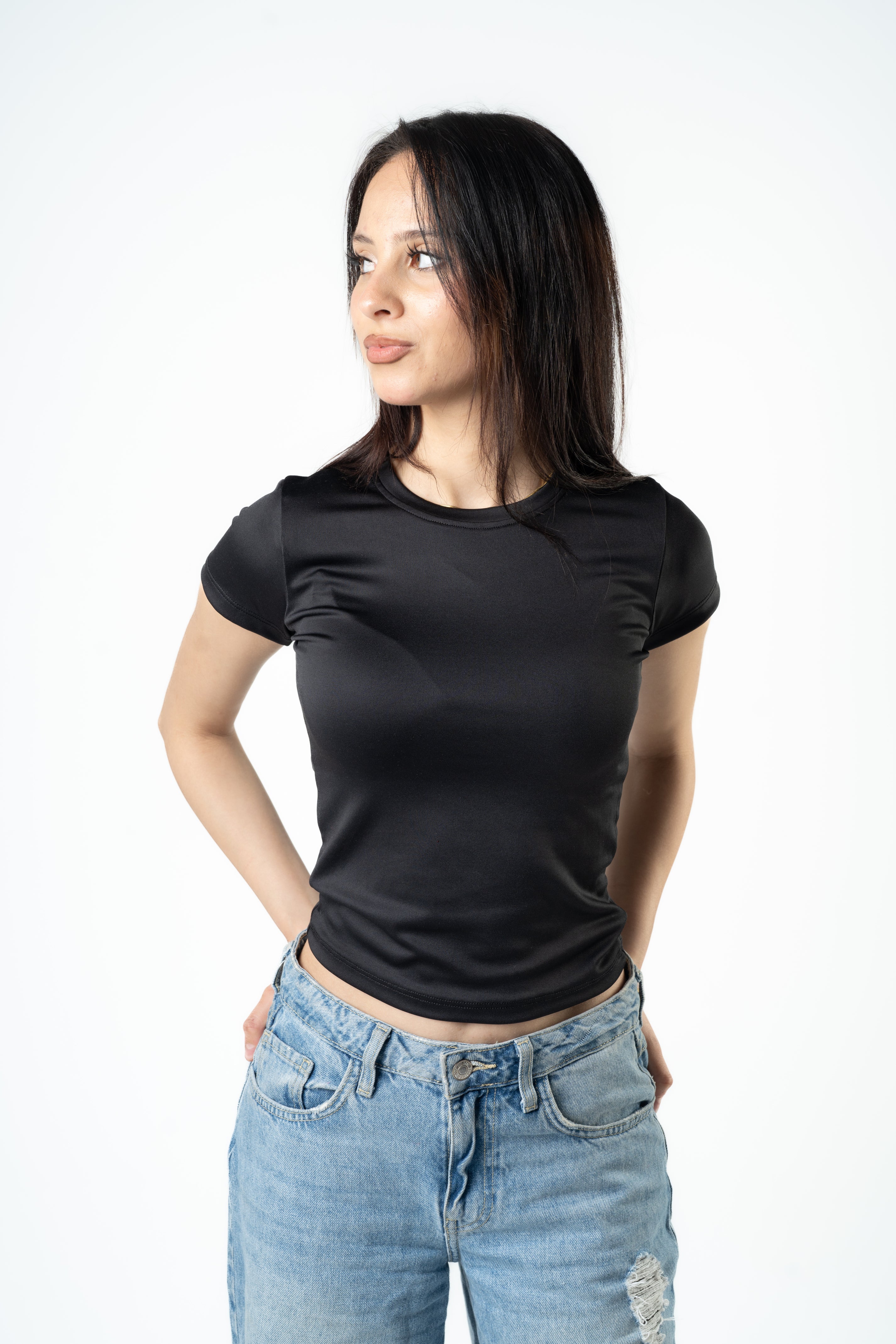Black Essential Fitted Tee