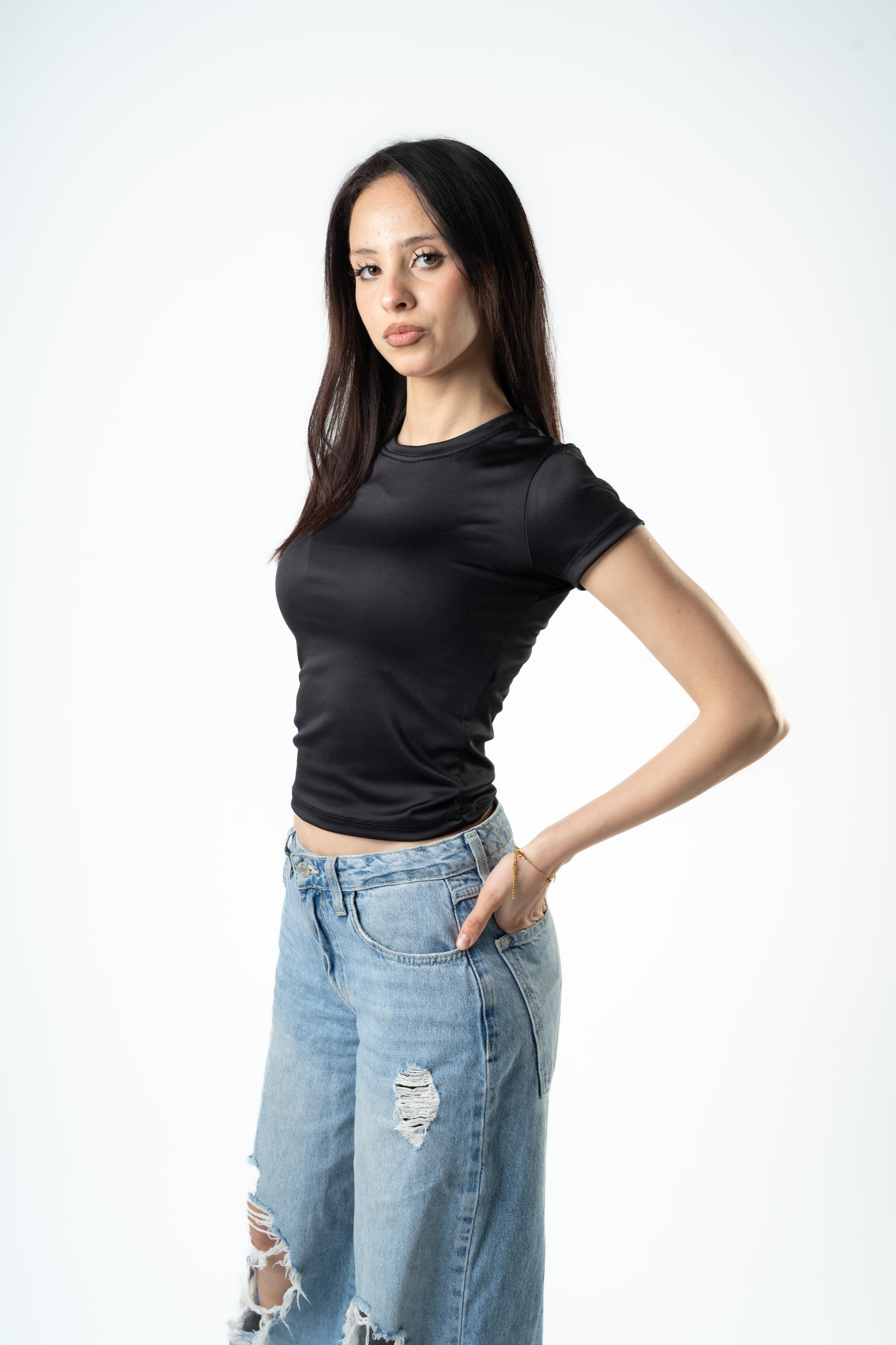 Black Essential Fitted Tee