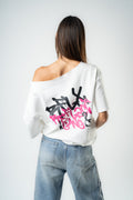 Off-Shoulder Relaxed Top White