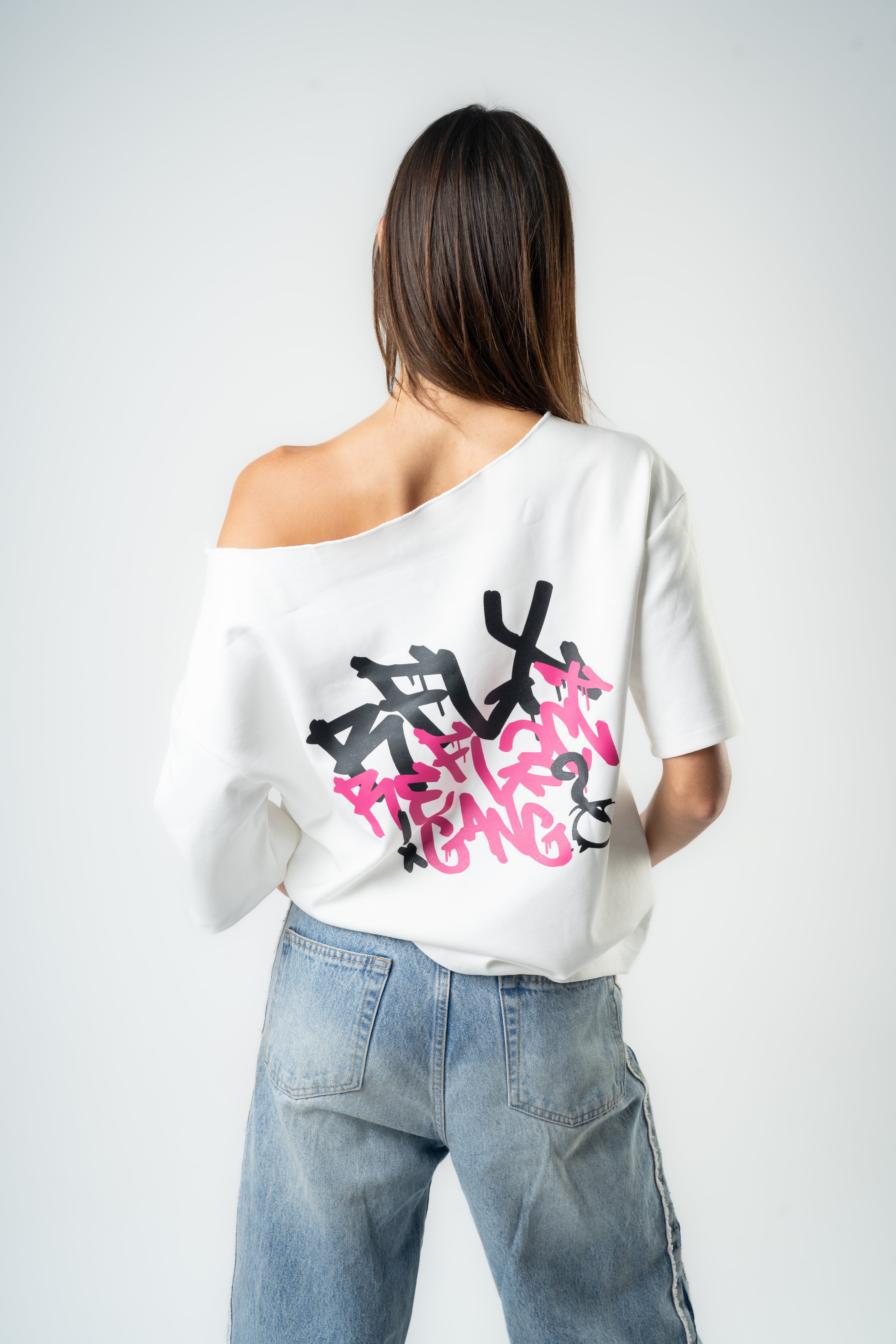 Off-Shoulder Relaxed Top White