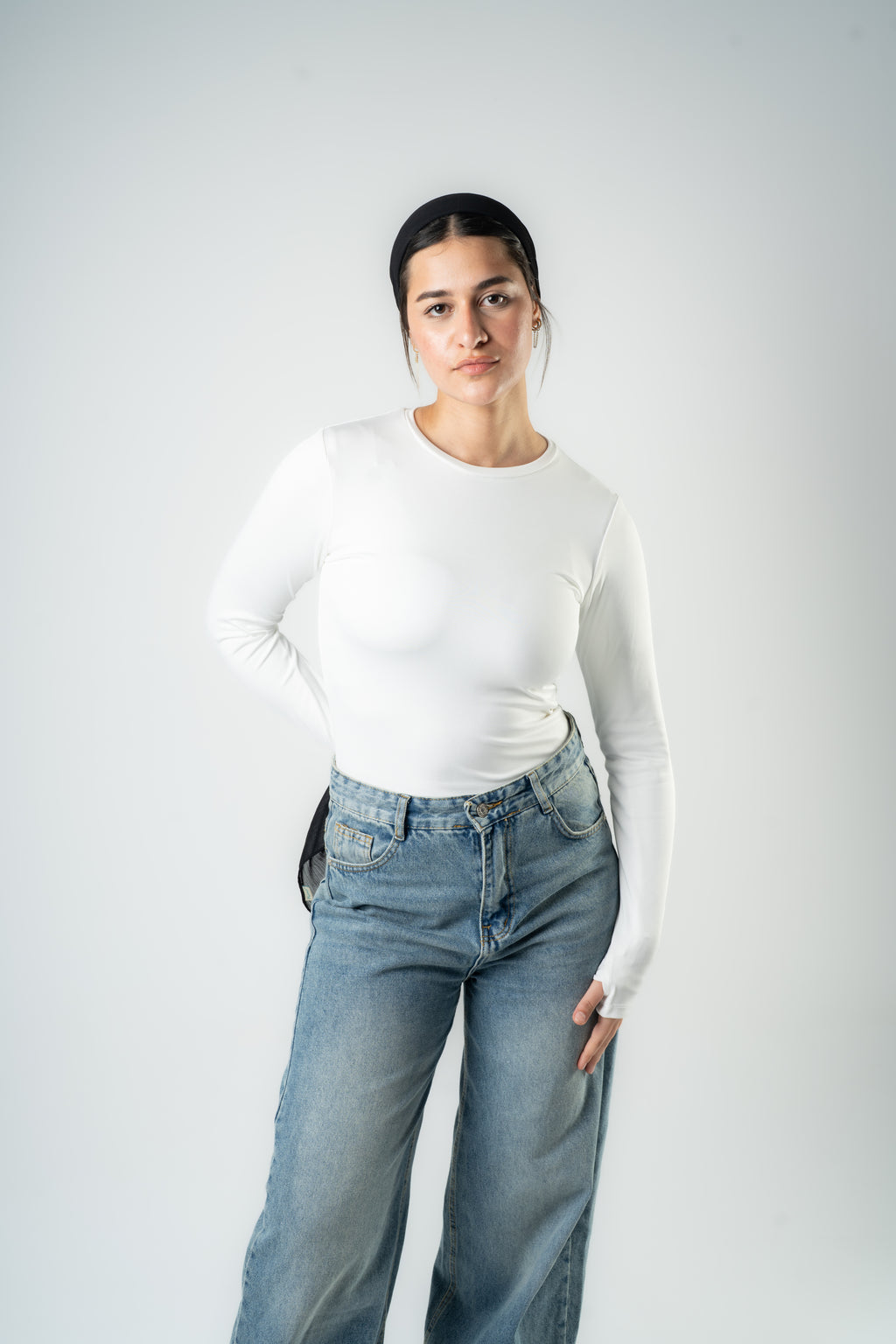 White Essential Long Sleeve Top