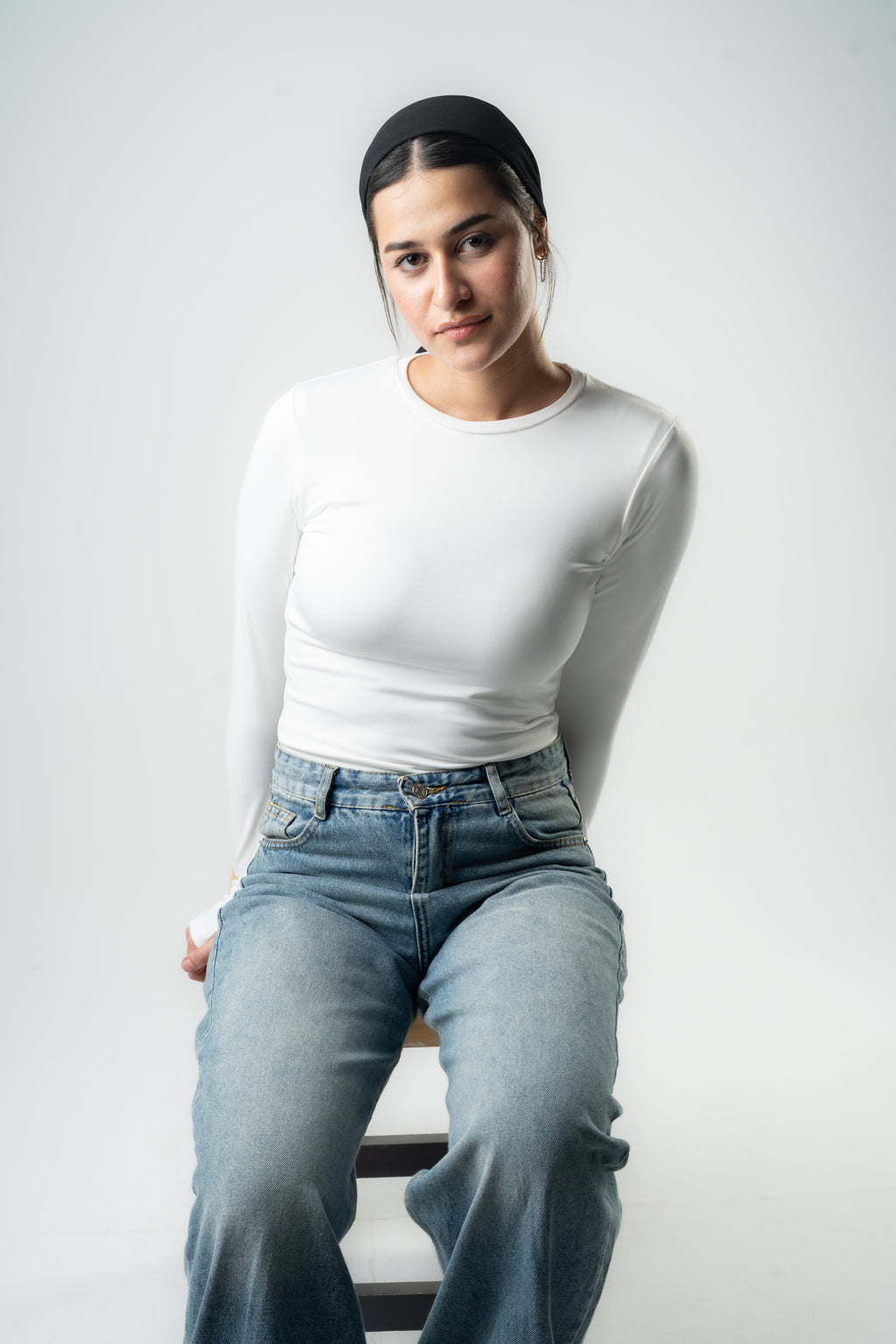 White Essential Long Sleeve Top