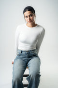 White Essential Long Sleeve Top