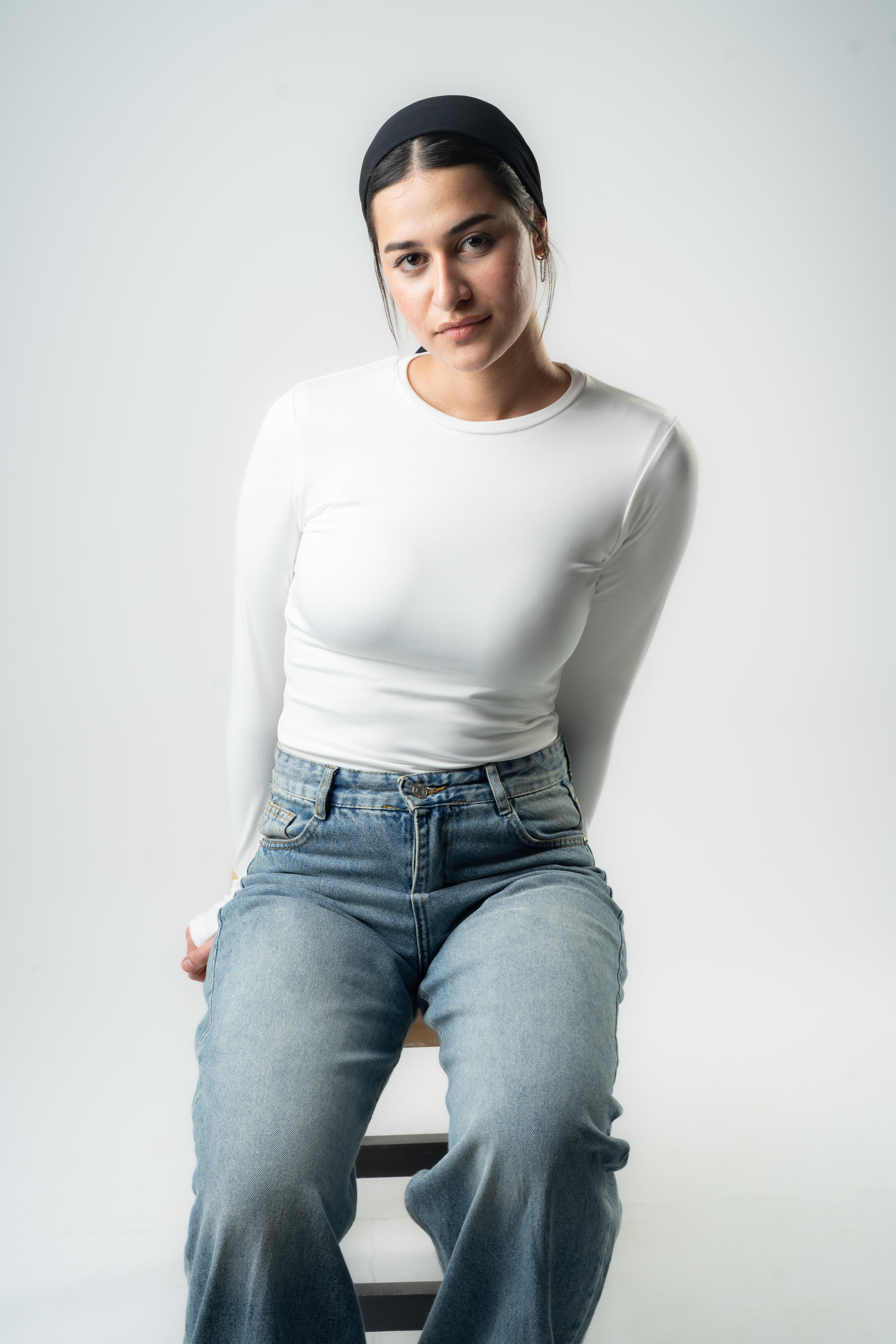 White Essential Long Sleeve Top