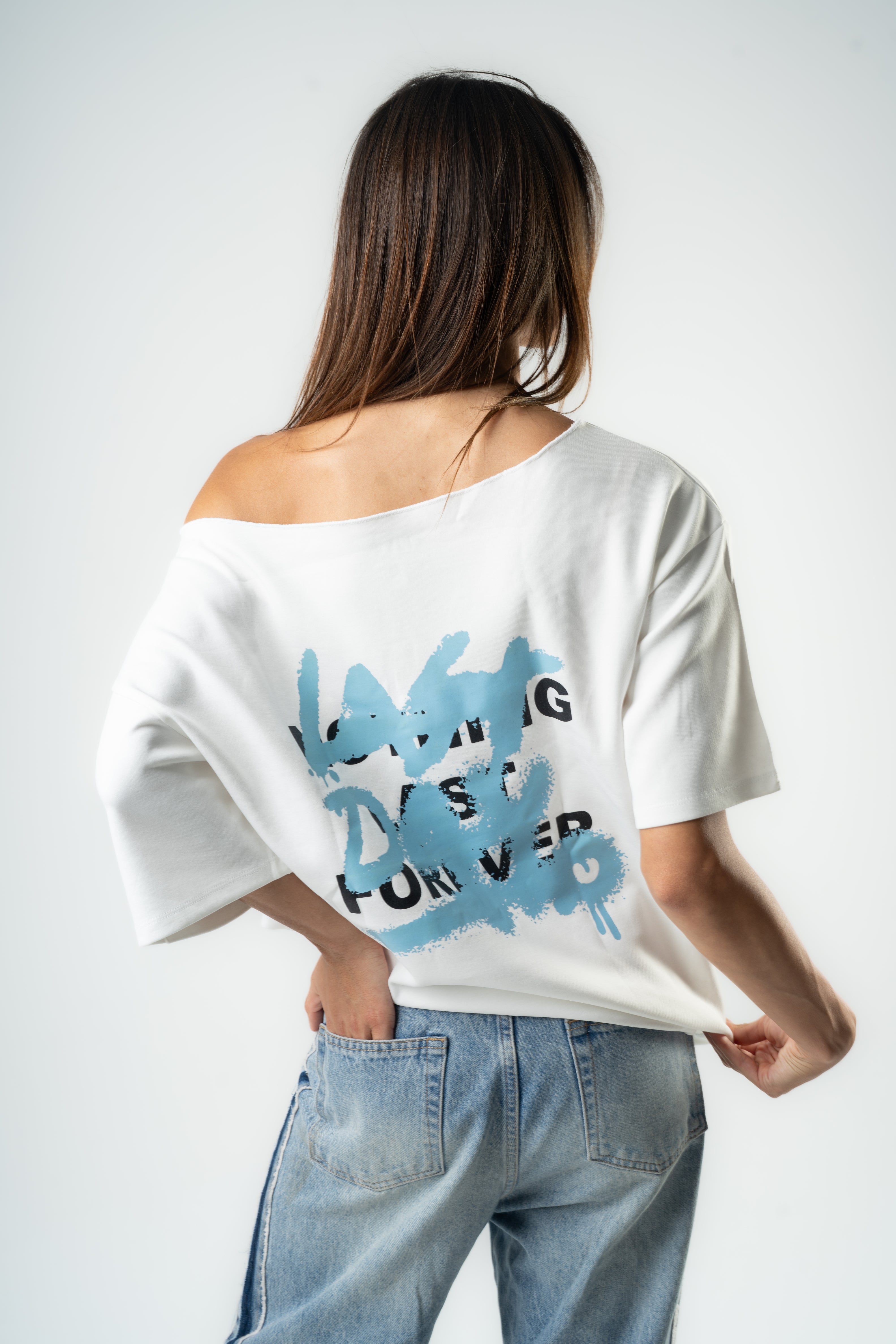 Off-Shoulder Relaxed Top White - Last Day Edition