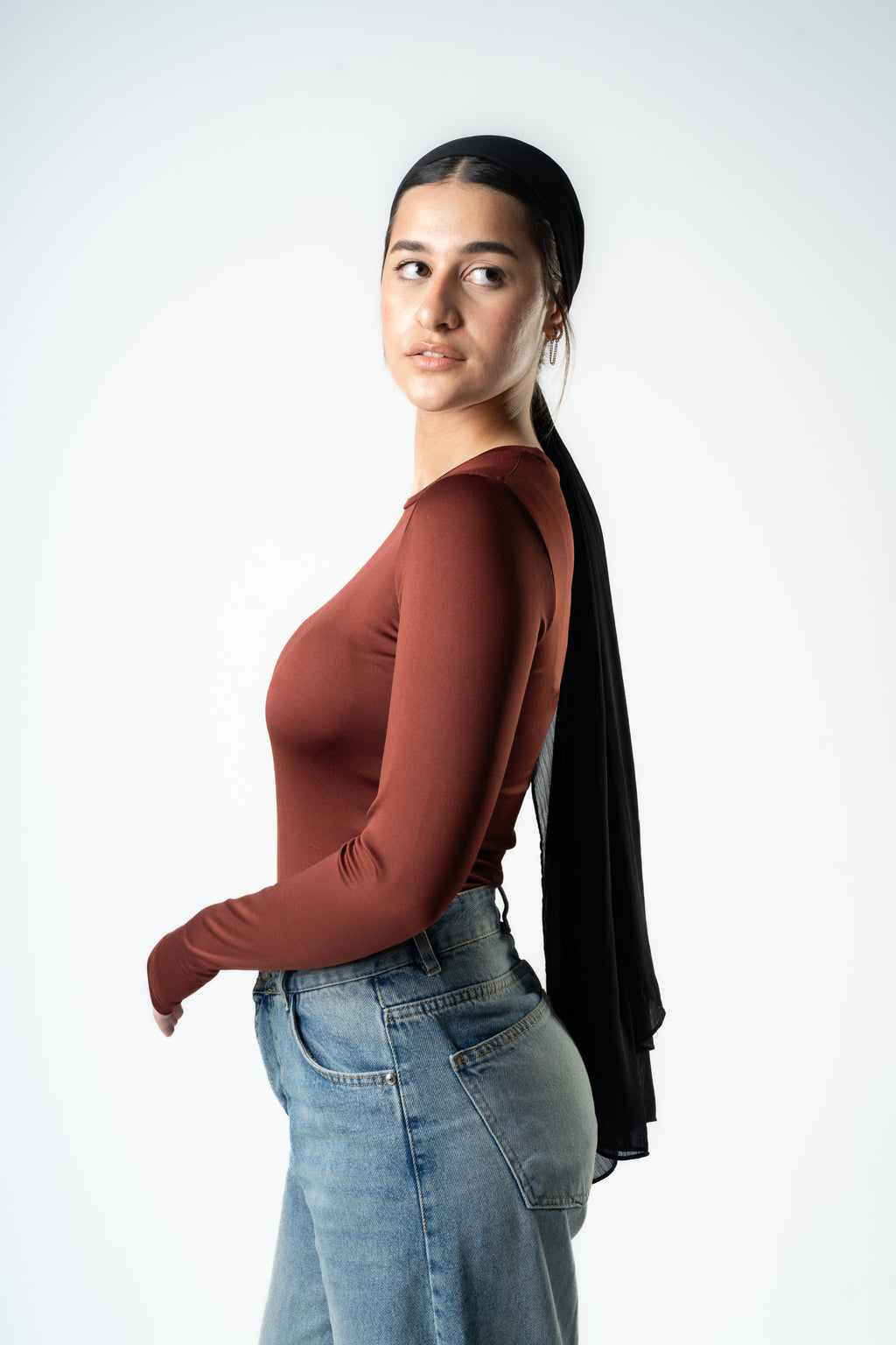 Reddish Brown Essential Long Sleeve Top